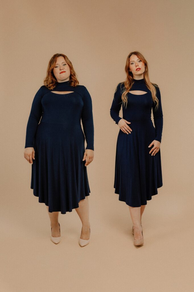 Robe en jersey grande taille, modèle Orage de Deer and Doe