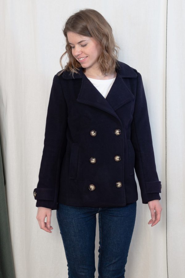 Manteau Femme Bordeaux Michel Valérie - Taille 44 (XXL/16) - Laine Et Polyester - Longueur 99 Cm - Occasion Très Bon état