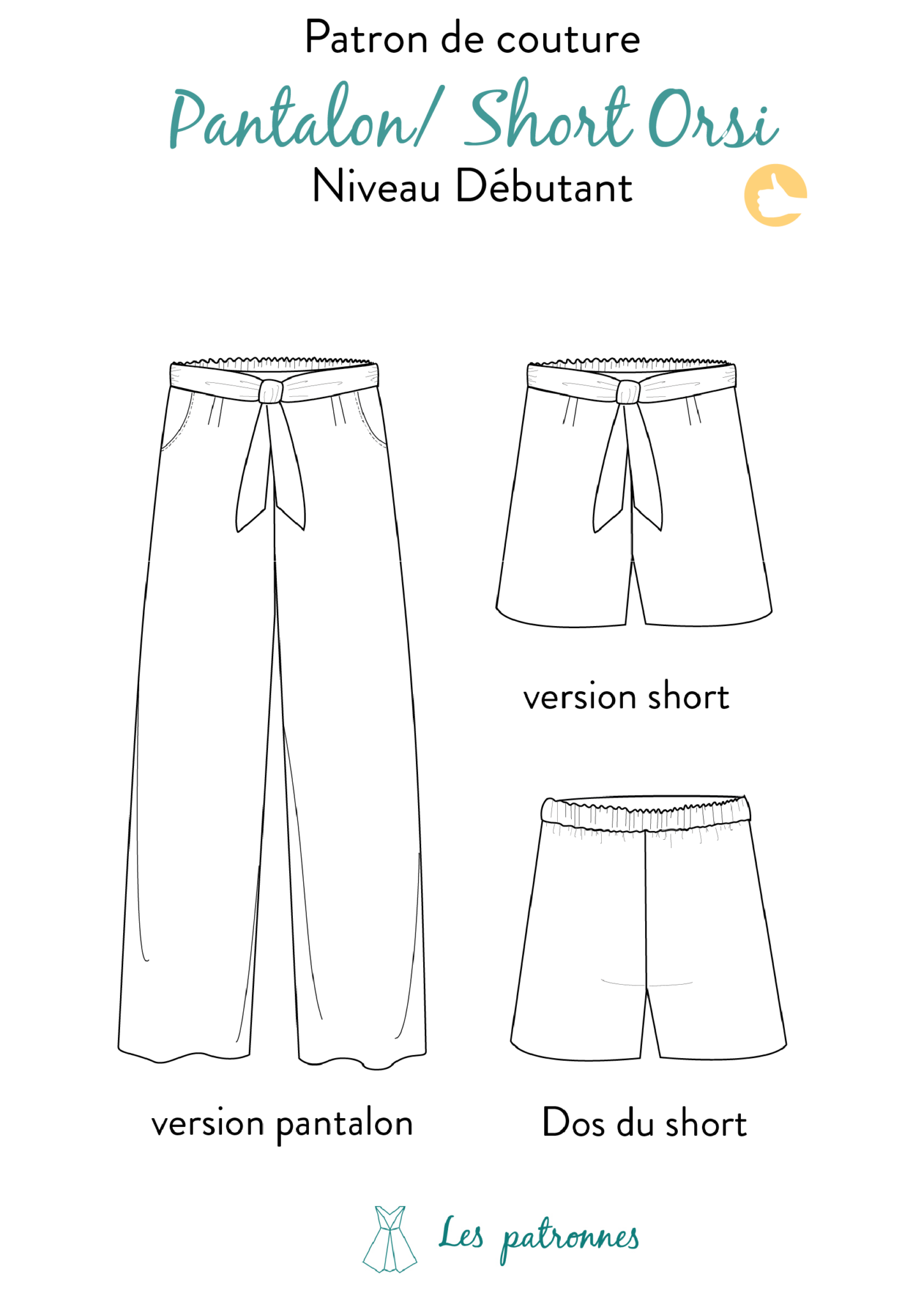 patron orsi pantalon short débutant - Les Patronnes