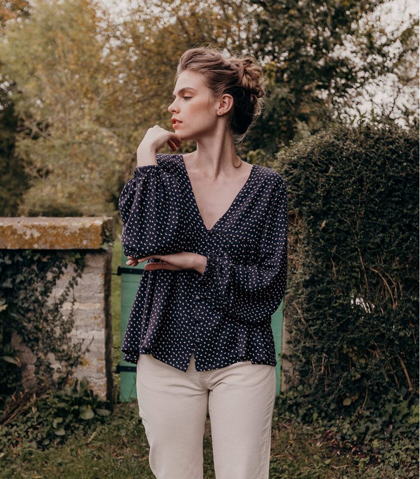 blouse castagnette manches bouffantes 2