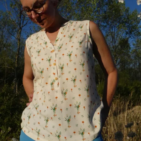 Blouse à coudre dans un coupon de 1 mètre de tissu